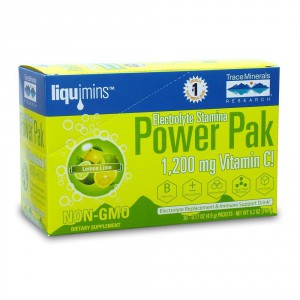 Trace Minerals Research Liquimins Electrolyte Stamina Power Pak, 1200 Mg Vitamin C, Lemon Lime